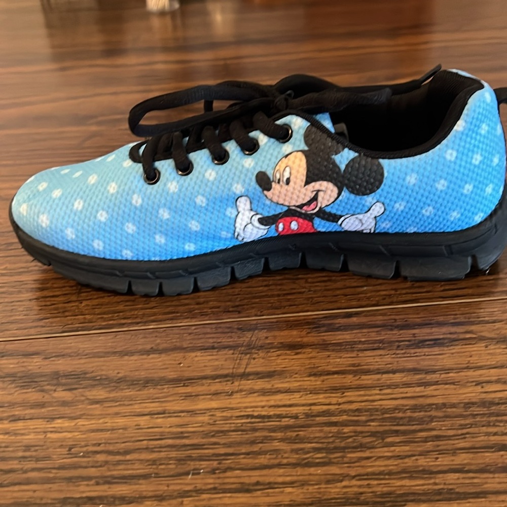 New combo Mickey Minnie Mouse tennis shoes, sneakers, blue pink, women 9, men 7 - Picture 12 of 16